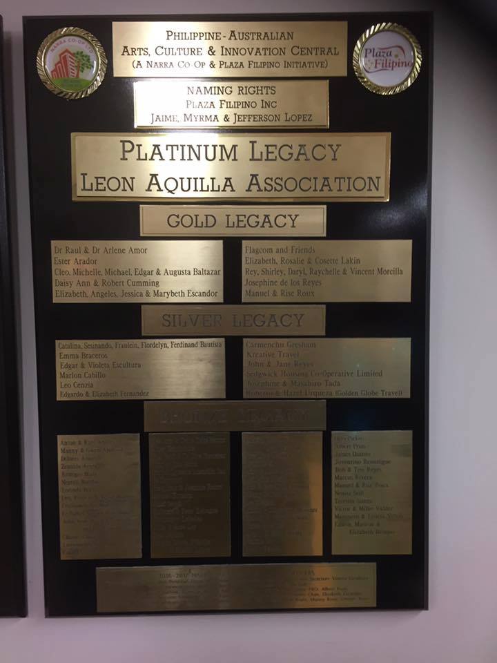 List of donors and co-op members are acknowledged in a plaque near the entrance